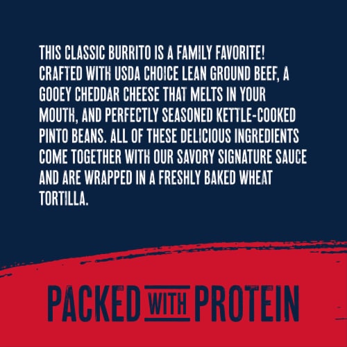 Red’s Cheesy Beef & Bean Frozen Burrito Perspective: right