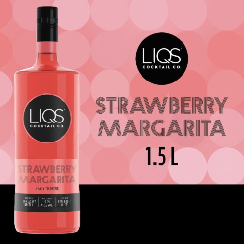 LIQS Strawberry Margarita Ready to Drink Cocktail Perspective: right