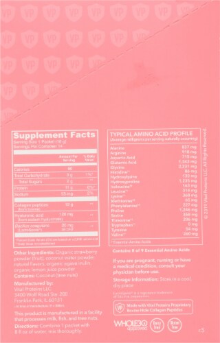 Vital Proteins Beauty Collagen Strawberry Lemon Packets Perspective: right