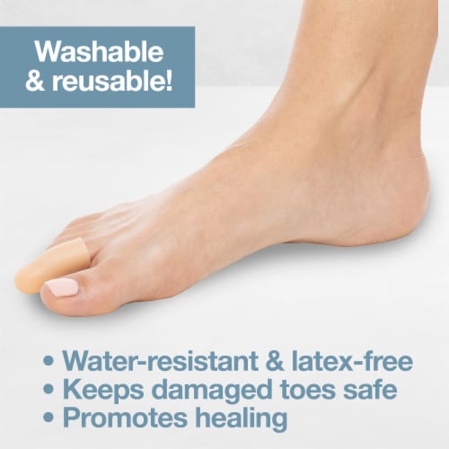 ZenToes 6 Pack Gel Toe Caps - Cushions and Protects Toes from Rubbing - (Small, Beige) Perspective: right