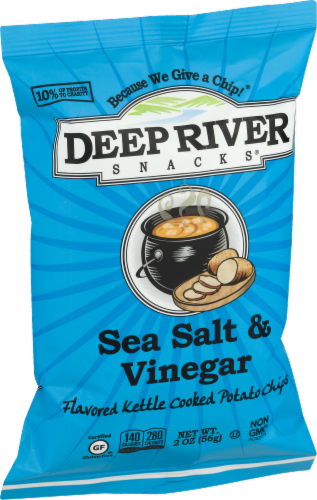Deep River Snacks Sea Salt & Vinegar Kettle Cooked Potato Chips Perspective: right
