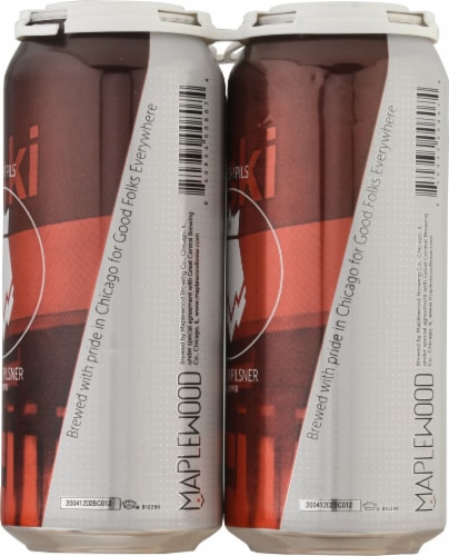 Maplewood Brewery Dry Hopped Chicago Pilsner Beer Perspective: right