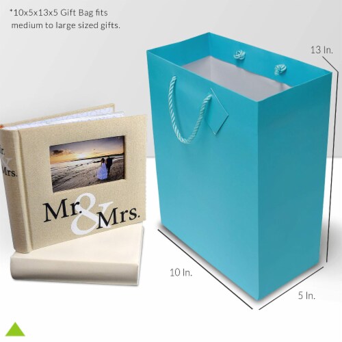 Occasionall Large Turquoise Paper Gift Wrap Bags With Handles Solid Colors Gift 12 Pk 10x5x13 Perspective: right