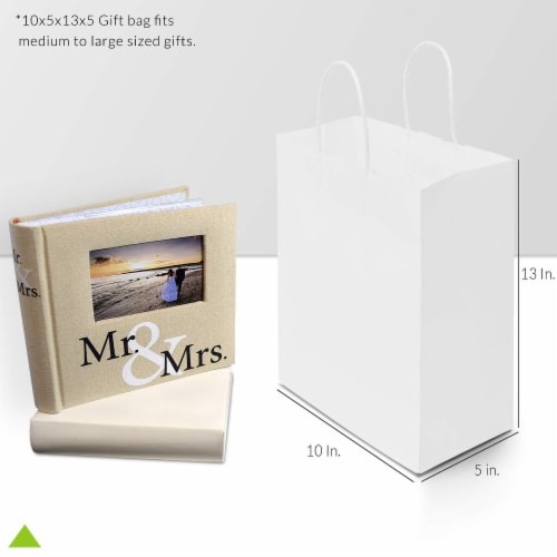 White Kraft Paper Bags, 10x5x13, 100ct 