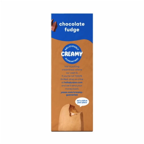 Yasso Frozen Greek Yogurt Chocolate Fudge Bars Perspective: right