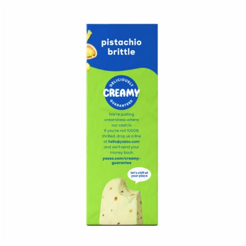 Yasso Frozen Greek Yogurt Pistachio Brittle Bars Perspective: right