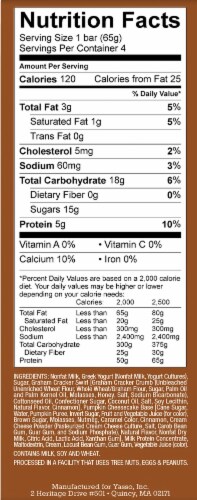 Yasso Pumpkin Cheesecake Frozen Greek Yogurt Bars Perspective: right