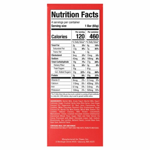 Yasso Peppermint Crunch Frozen Greek Yogurt Bars 4 Count Perspective: right