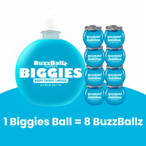 BuzzBallz Biggies Berry Cherry Limeade Cocktails 30 Proof Perspective: right