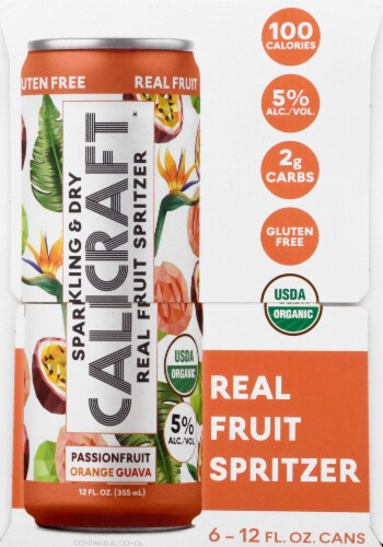 Calicraft Brewing Co. Passionfruit Orange Guava Spritzer Perspective: right