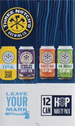 Three Notch'd Hop Variety Pack Beer Cans Perspective: right