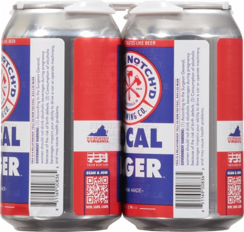 Three Notch'd Brewing Co. Local Lager Perspective: right