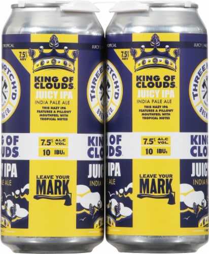 Three Notch'd Brewing Co King Of Clouds Juicy Pale Ale Perspective: right