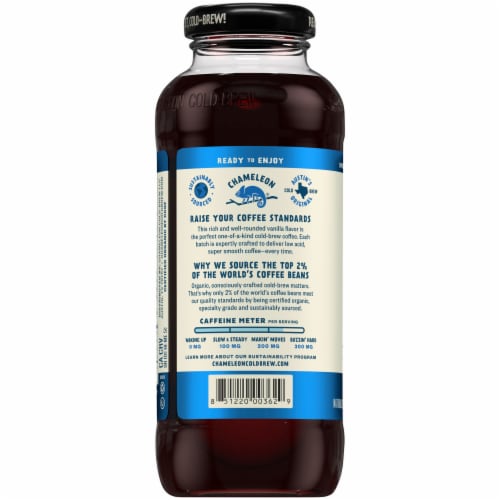 Chameleon Organic Cold Brew Lightly Sweetened Vanilla Coffee Perspective: right