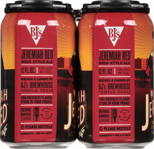 BJ's Brewhouse Jeremiah Red Irish Style Ale Perspective: right