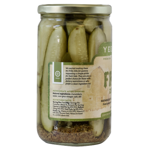 YeeHaw Pickle Co. No Frills Dill Pickle Spears Perspective: right