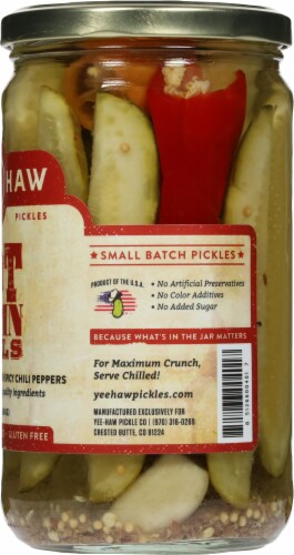 YeeHaw Pickle Co. Hot Damn Dills Spicy Dill Pickle Spears Perspective: right