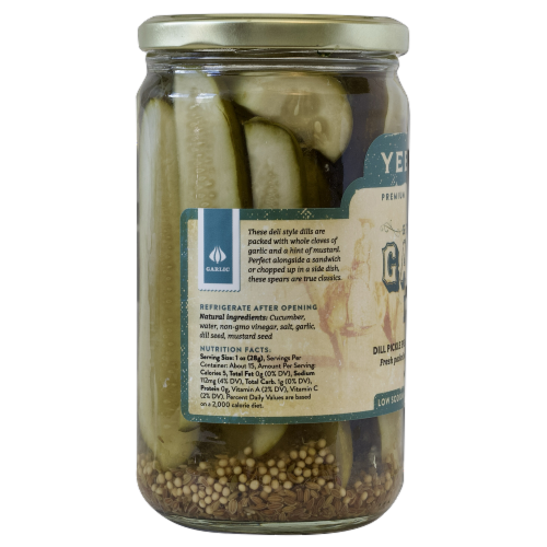 YeeHaw Pickle Co. Giddy Up Garlic Dill Pickle Spears Perspective: right
