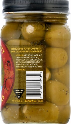Dirty Sue™ Blue Cheese with Cracked Black Pepper Stuffed Olives Perspective: right