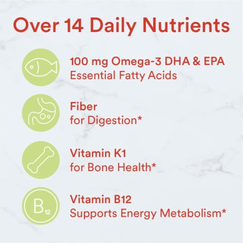 SmartyPants Kids Multi & Fiber & Omegas 3 Fish Oil Gummy Vitamins with D3, C & B12 - 90ct Perspective: right