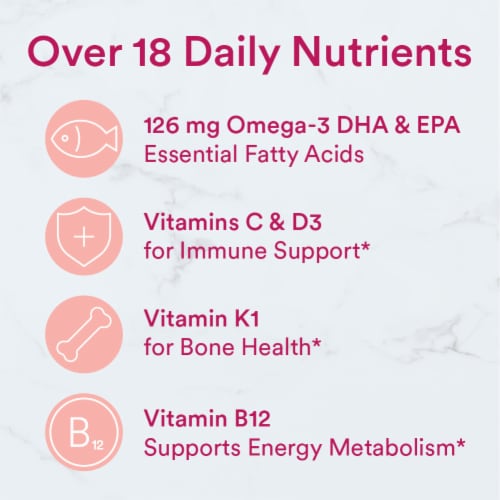 SmartyPants Women's Multi & Omegas 3 Fish Oil Gummy Vitamins with D3, C & B12 - 120ct Perspective: right