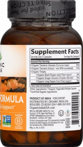 Organic India Turmeric Formula Capsules Perspective: right