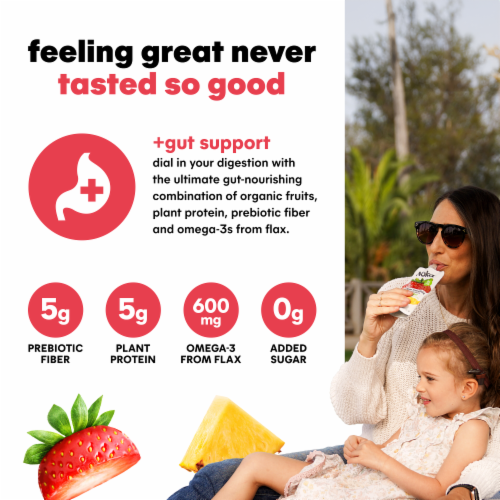 Noka® Strawberry Pineapple Superfood Smoothie Fruit Pouch Perspective: right