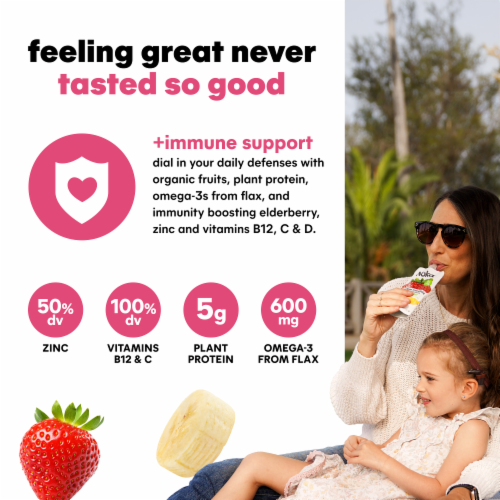 Noka® Strawberry Banana Superfood Smoothies + Immune Support Perspective: right