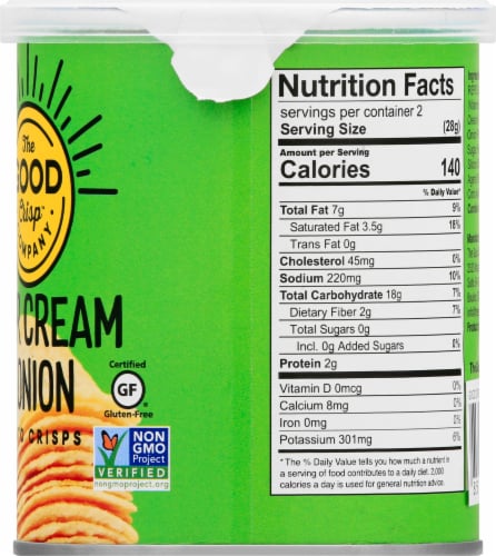 The Good Crisp Company Gluten Free Sour Cream & Onion Potato Crisps Perspective: right