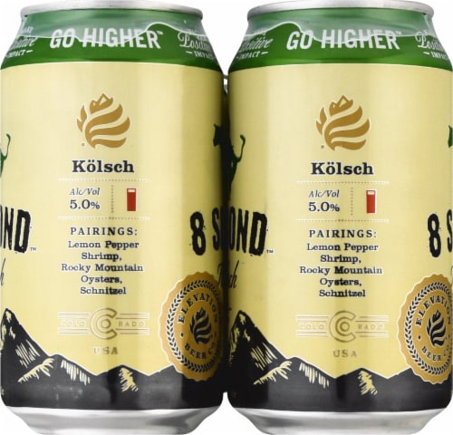Elevation Beer Company 8 Second Kolsch Beer Perspective: right