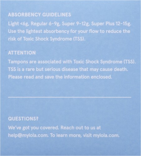 LOLA Tampons Regular Absorbency Unscented Perspective: right