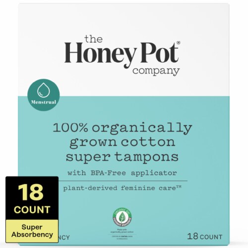 The Honey Pot Super Organic Bio-Plastic Applicator Tampons Perspective: right