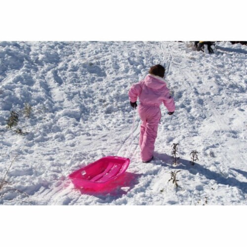 Slippery Racer Downhill Sprinter Kids Toddler Plastic Toboggan Snow Sled, Blue Perspective: right