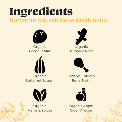 Kettle & Fire Gluten Free Butternut Squash Bone Broth Soup Perspective: right