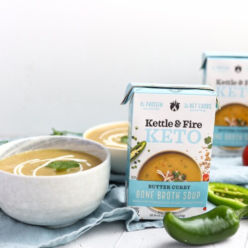 Kettle & Fire Butter Curry Soup with Chicken Bone Broth Perspective: right