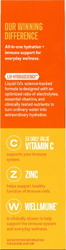 Liquid I.V. Hydration Multiplier+ Tangerine Immune Support Drink Mix Perspective: right