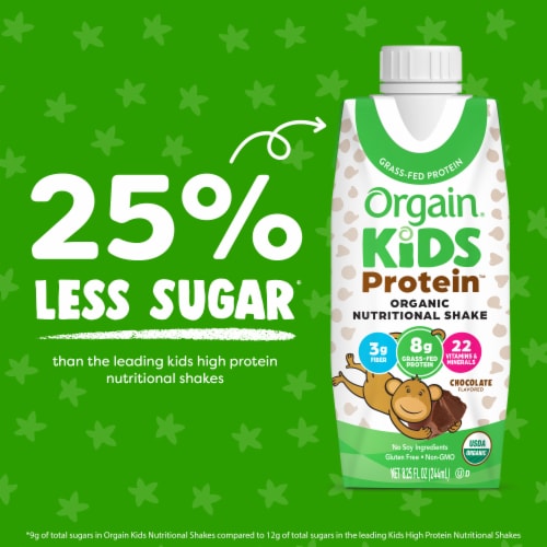 Orgain Organic Kids Nutritional Protein Shake, Vanilla - Kids Snacks with  8g Dairy Protein, 22 Vitamins & Minerals, Fruits & Vegetables, Gluten Free