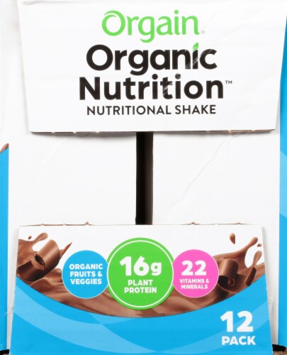 Orgain Organic Nutrition Vegan Smooth Chocolate All-In-One Nutritional Shake Perspective: right