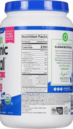 Orgain  Organic Meal™ All-In-One Nutrition Powder   Vanilla Bean Perspective: right