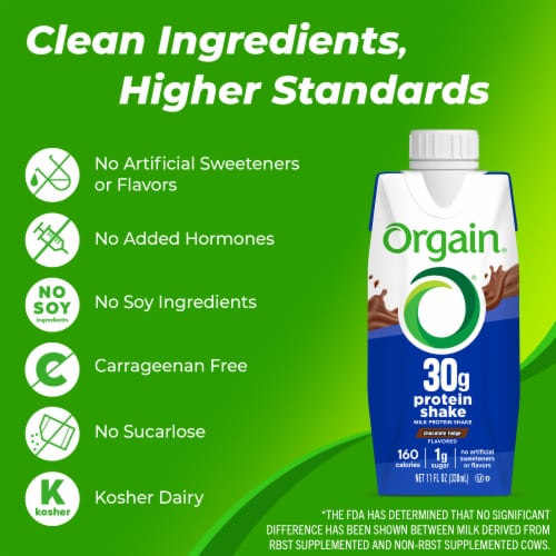 Orgain Milk Protein Shake, Chocolate Fudge Perspective: right