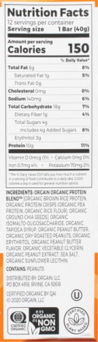 Orgain® Organic Peanut Butter Protein Snack Bar Perspective: right