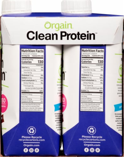 Orgain® Clean Protein™ Creamy Chocolate Fudge Grass Fed Protein Shake Perspective: right