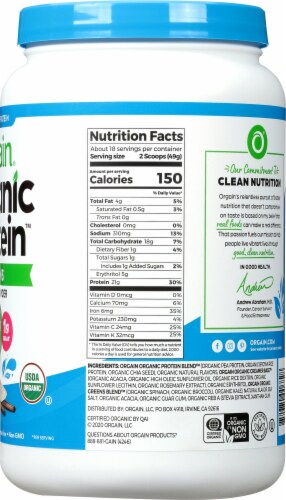 Orgain Organic Vanilla Bean Protein & Greens Plant Based Powder Perspective: right