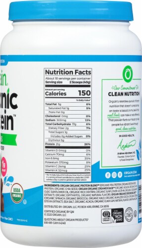 Orgain® Organic Protein & Greens Creamy Chocolate Fudge Plant Based Protein Powder Perspective: right