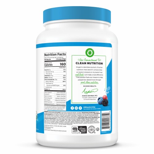 Orgain® Organic Protein & Superfood Vanilla Bean Flavor Plant Based Protein Powder Perspective: right