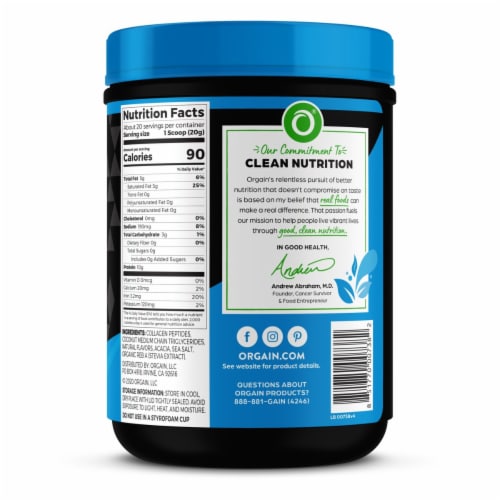 Orgain® Vanilla Ketogenic Collagen Protein Powder Perspective: right