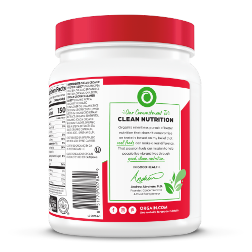 Orgain® Organic Strawberries & Cream Plant Based Protein Powder Perspective: right