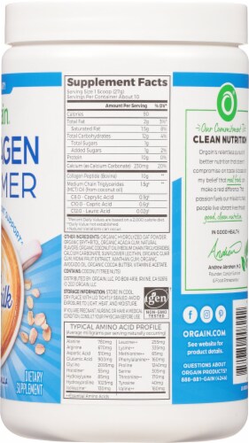 Orgain French Vanilla Collagen Creamer with Oatmilk Powder Perspective: right