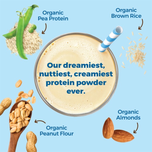 Orgain X JUSTIN’S® Organic Plant & Nut Butter 20g Vegan Protein Powder, Vanilla Almond Butter Perspective: right