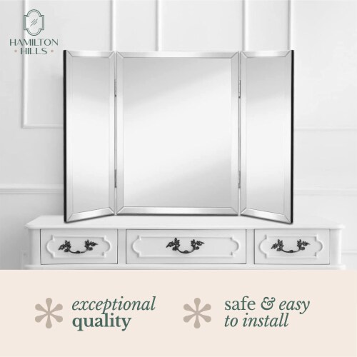 Hamilton Hills 28x40 Silver Trifold Mirror  Full Length Beveled Edges, 28  x 40 - Dillons Food Stores